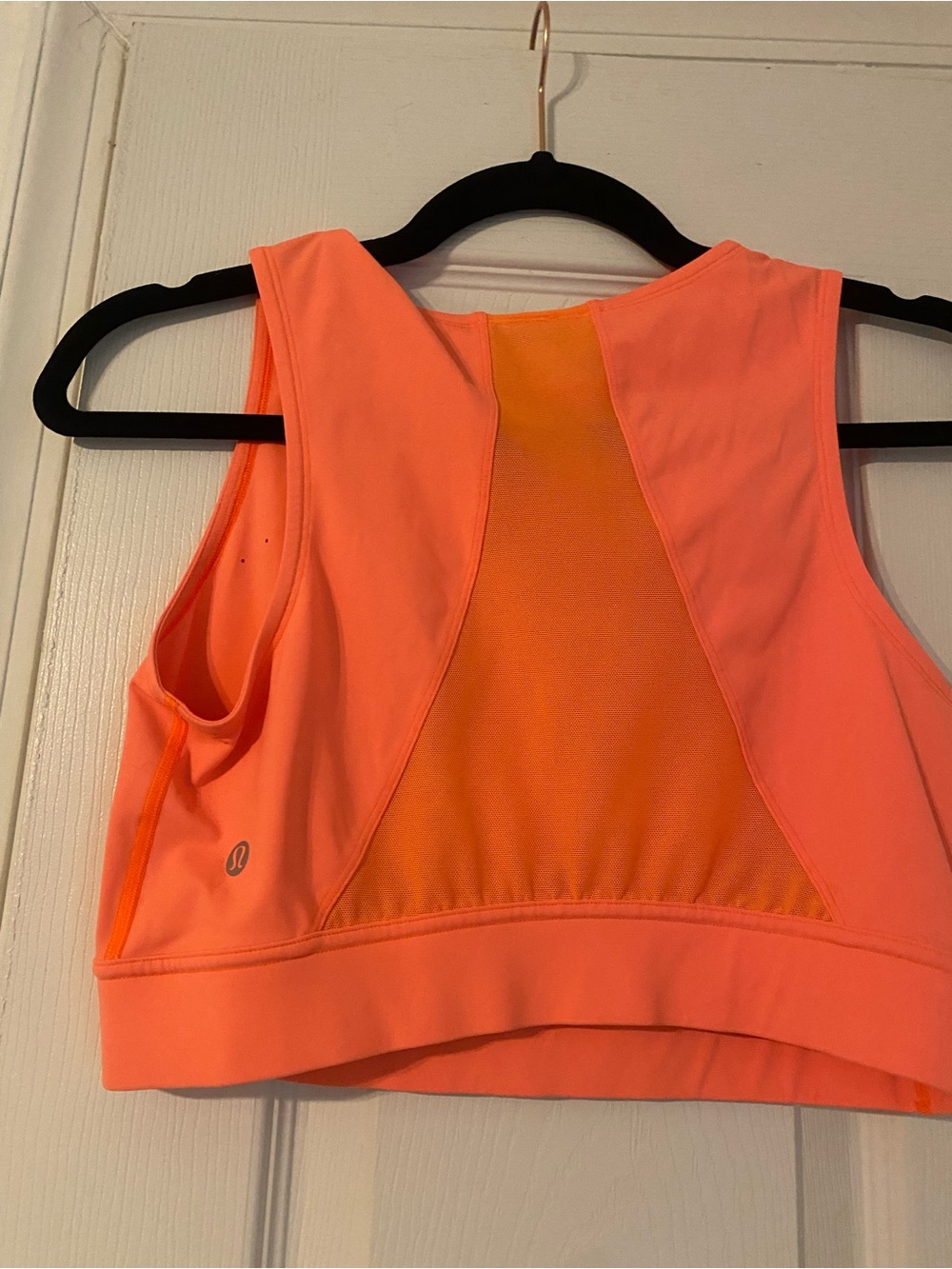 lululemon athletica Neon Orange Mesh Back Crop Top